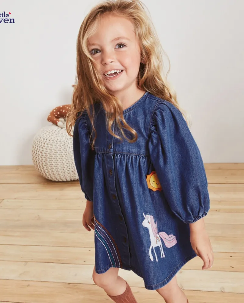 Abbigliamento per bambini Gonna di jeans Abito a maniche lunghe per bambini di nuova marca autunno