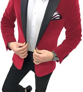 Abiti da uomo in velluto bordeaux con pantaloni neri Abiti da sposa Costume da sposo Homme Terno Masculino Blazer Tuxedo 2 pezzi