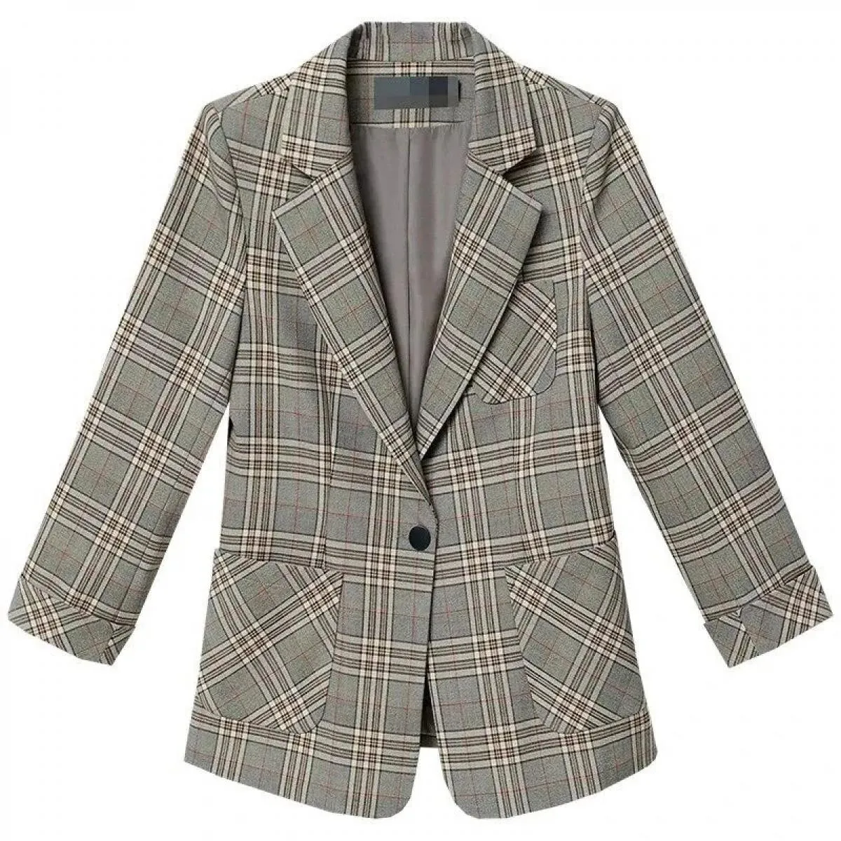 Blazer casual primaverile a maniche lunghe da donna 2023 New Fashion Business abiti scozzesi da donna lavoro ufficio Blazer giac