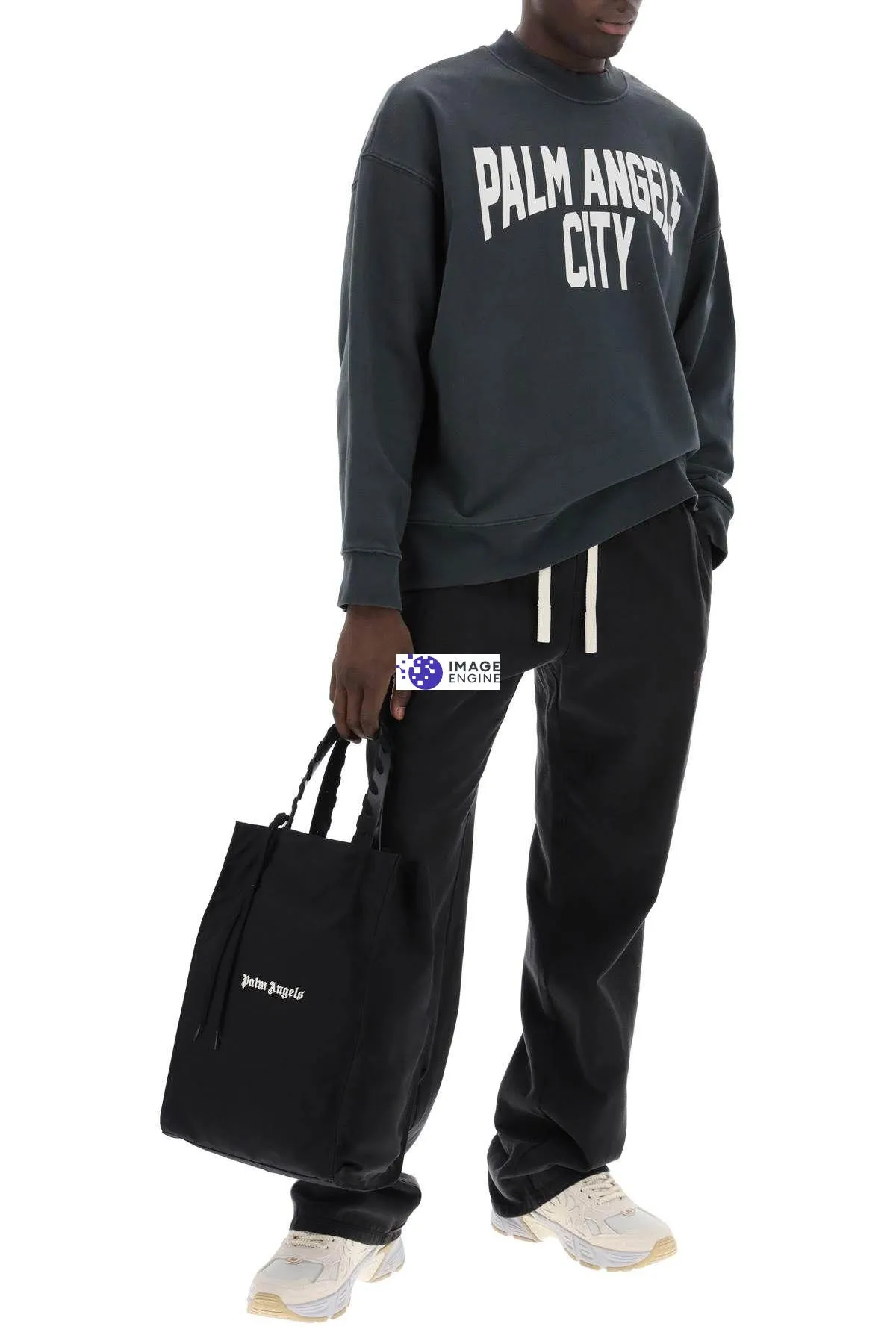 Borsa tote con logo ricamato