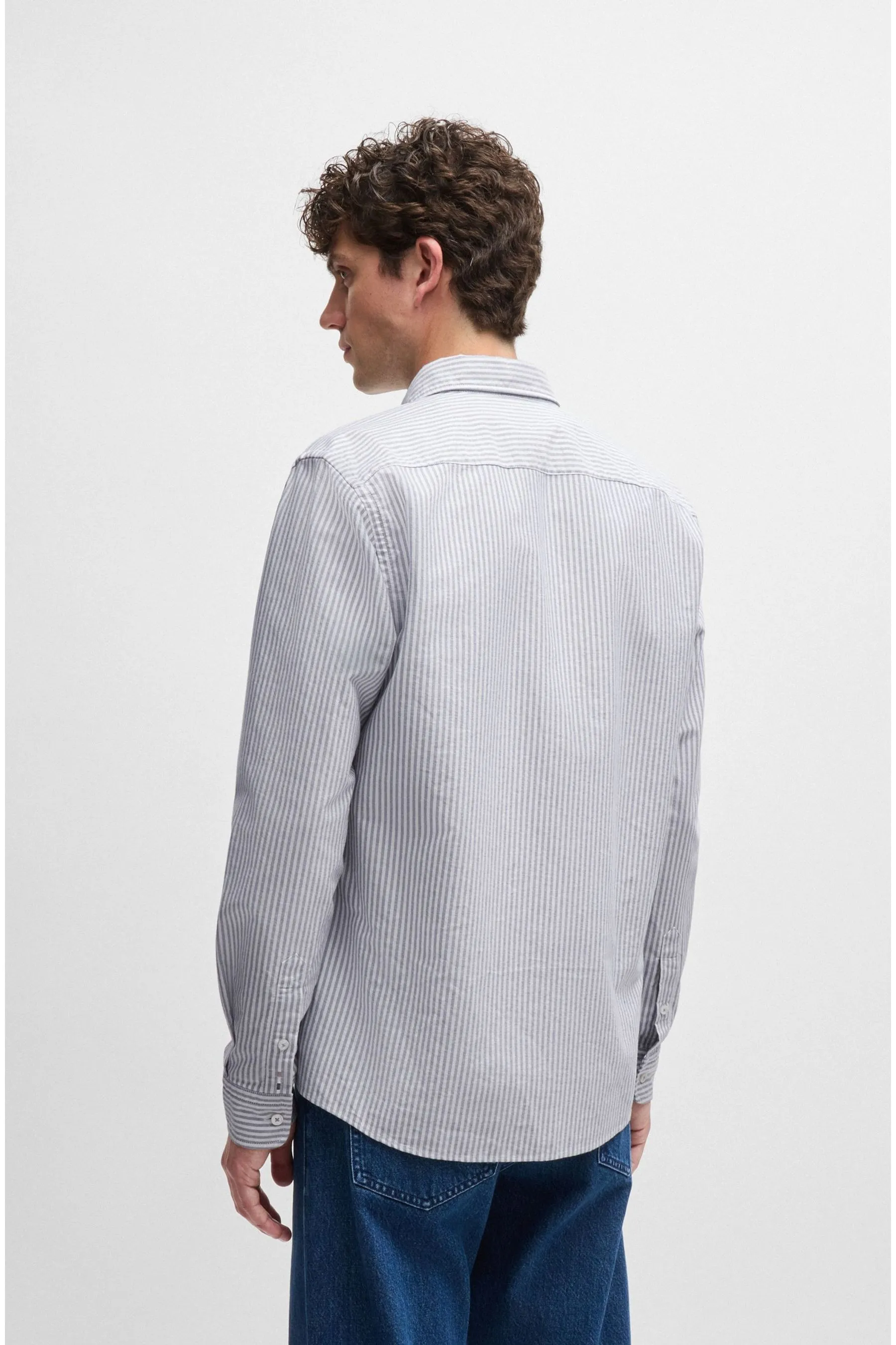 BOSS Vestibilità slim Striped Oxford Cotton Shirt    