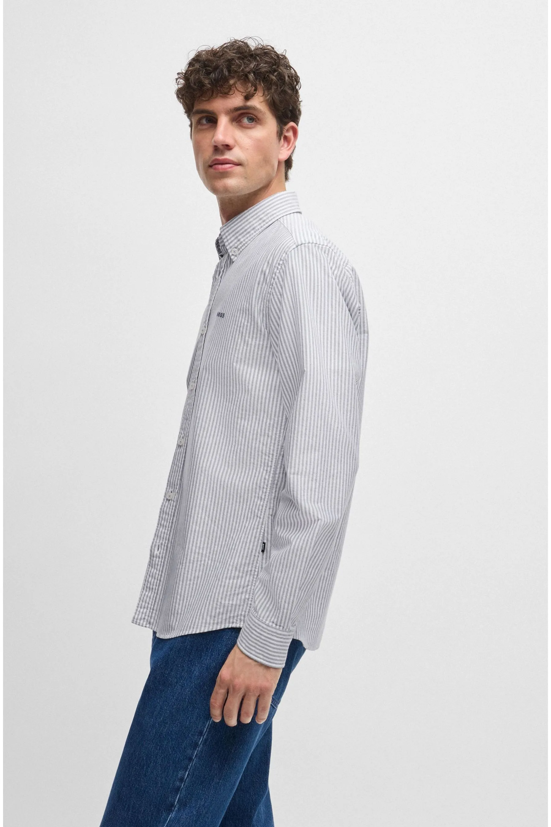BOSS Vestibilità slim Striped Oxford Cotton Shirt    