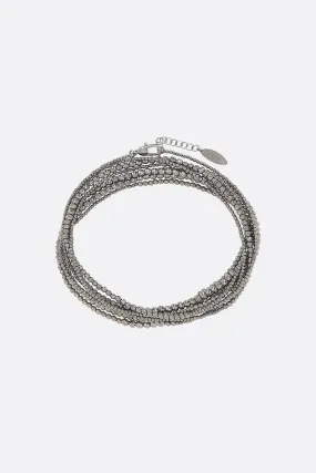  BRUNELLO CUCINELLI bracciale multigiro in argento sterling 925 