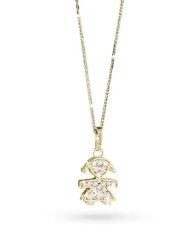 Ciondolo leBebe LBB022 bimba in oro giallo con diamanti