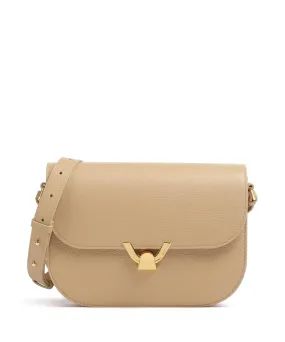 Coccinelle Dew Borsa a tracolla pelle granulata beige  