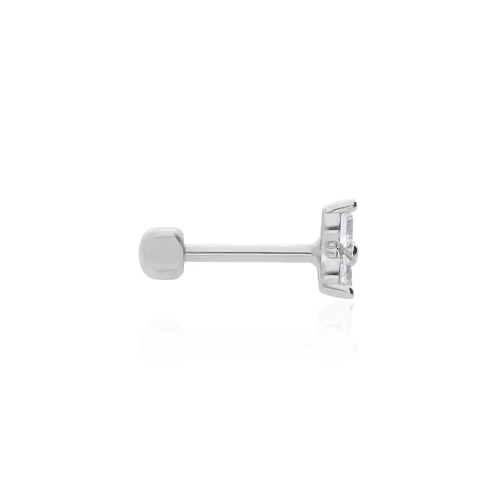 Piercing Orecchio Tragus Helix Conch Bon Ton Oro Bianco 375/1000 Cubic Zirconia Bianco 1417300